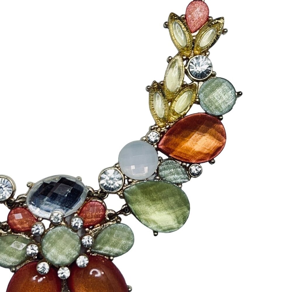 Charming Charlie Gold Tone, Orange, White, Yellow & Clear Necklace (5449) - Picture 4 of 5